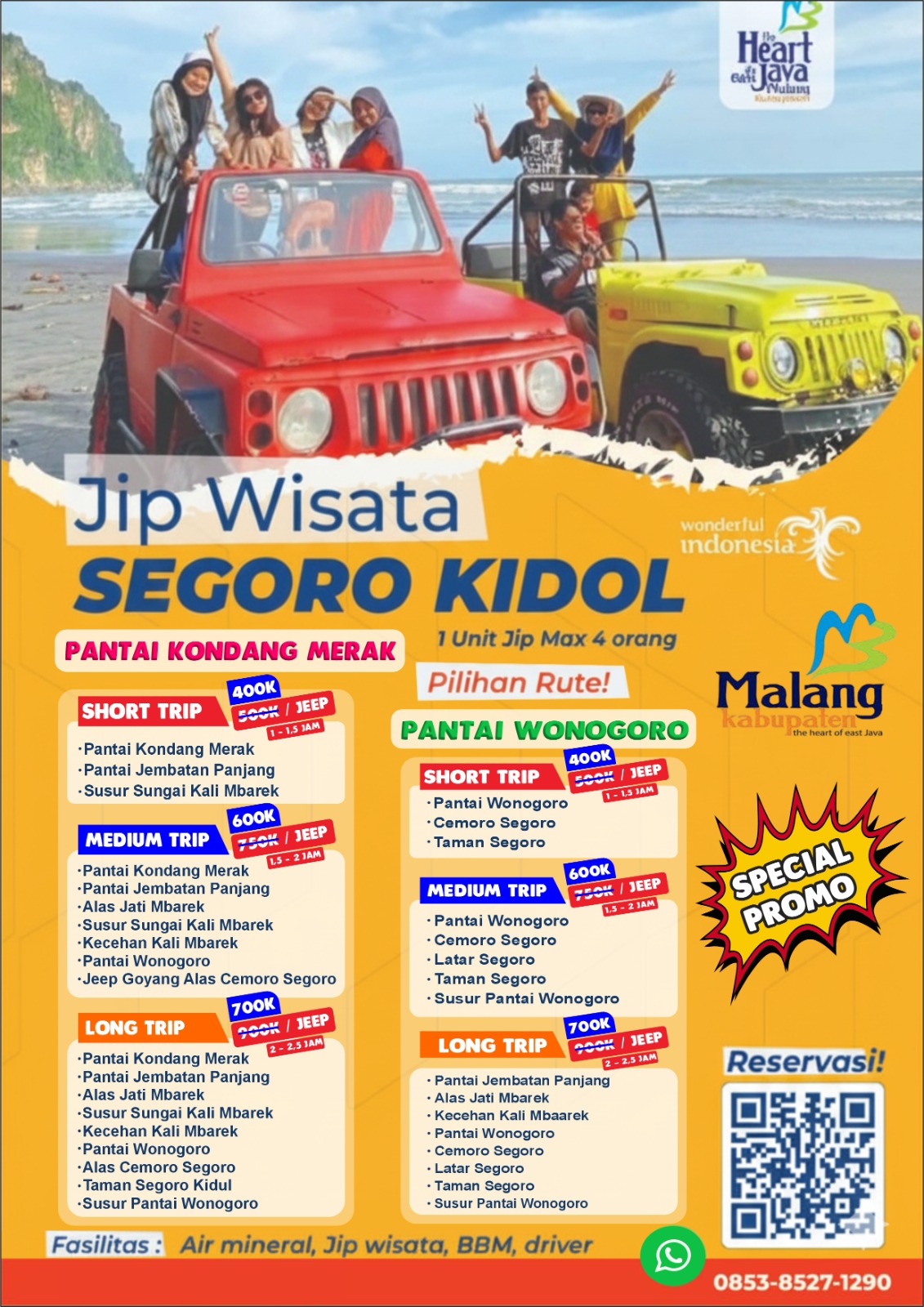 Menikmati Pesona Pantai Selatan Malang dengan Jip Wisata Segoro Kidol